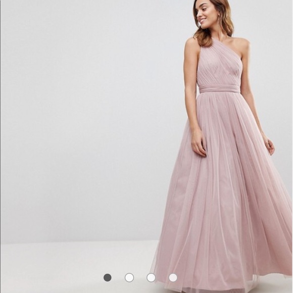 asos pink one shoulder dress
